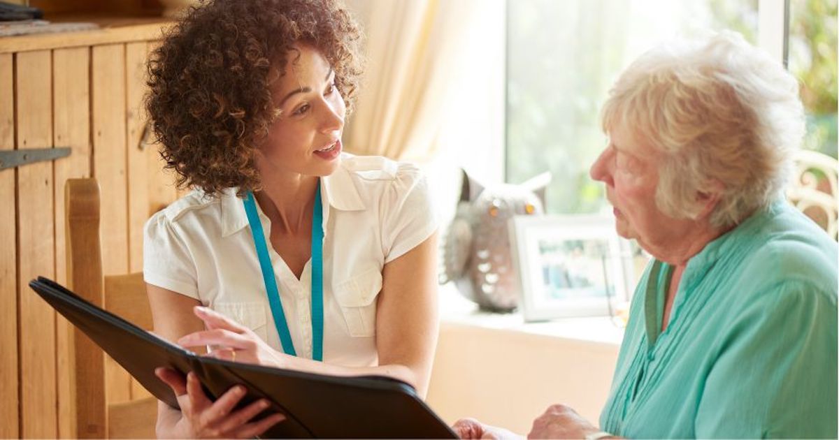 A woman explains the difference between home health care and in-home senior care.