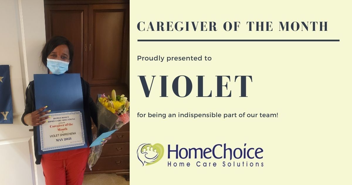A picture of Violet - Caregiver of the Month