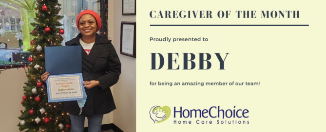 Debby, our caregiver of the month for December 2021.