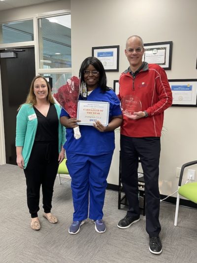 Shaneka alongside HomeChoice owner Brian and RN Supervisor, Carrie.