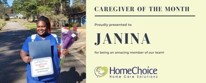 Janina, our caregiver of the month for March 2022.