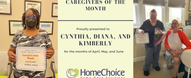 Caregivers of the Month for April, May, and June 2022.