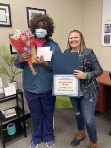 Shaneka, our Caregiver of the Month for December 2022.