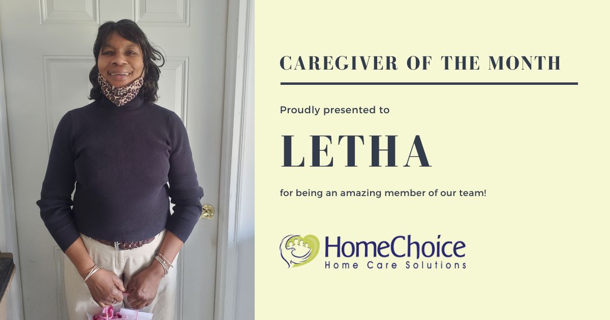 Letha, our Caregiver of the Month for November 2022.
