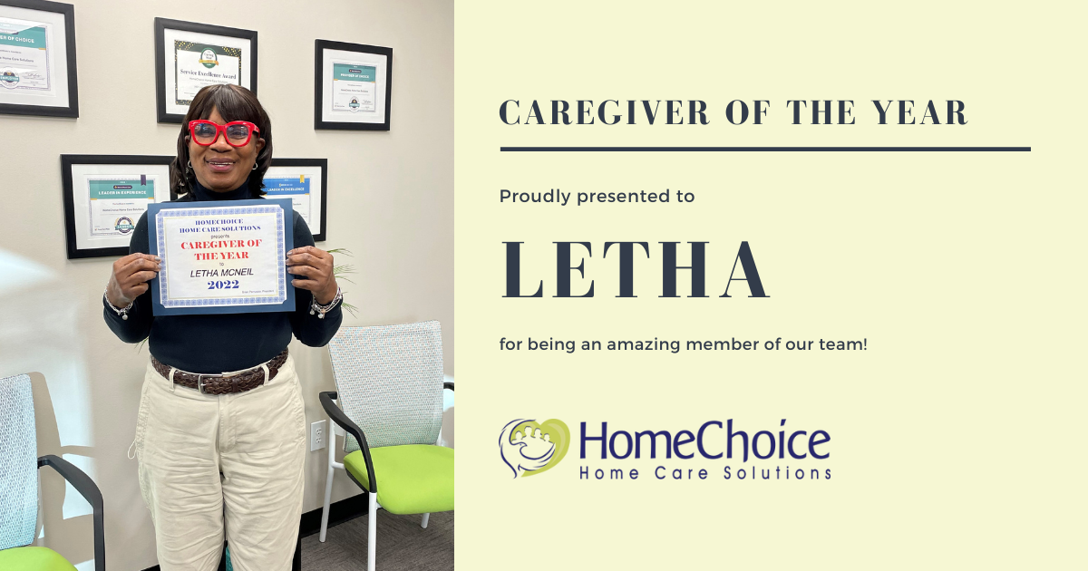Letha, our Caregiver of the Year 2022.