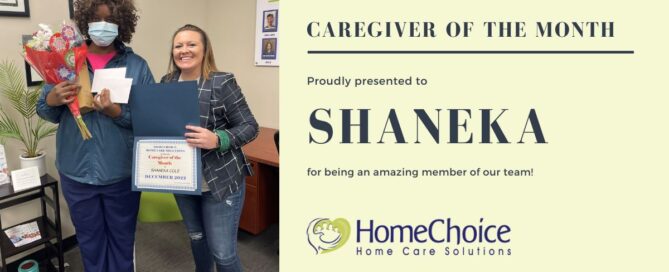 Shaneka, our Caregiver of the Month for December 2022.