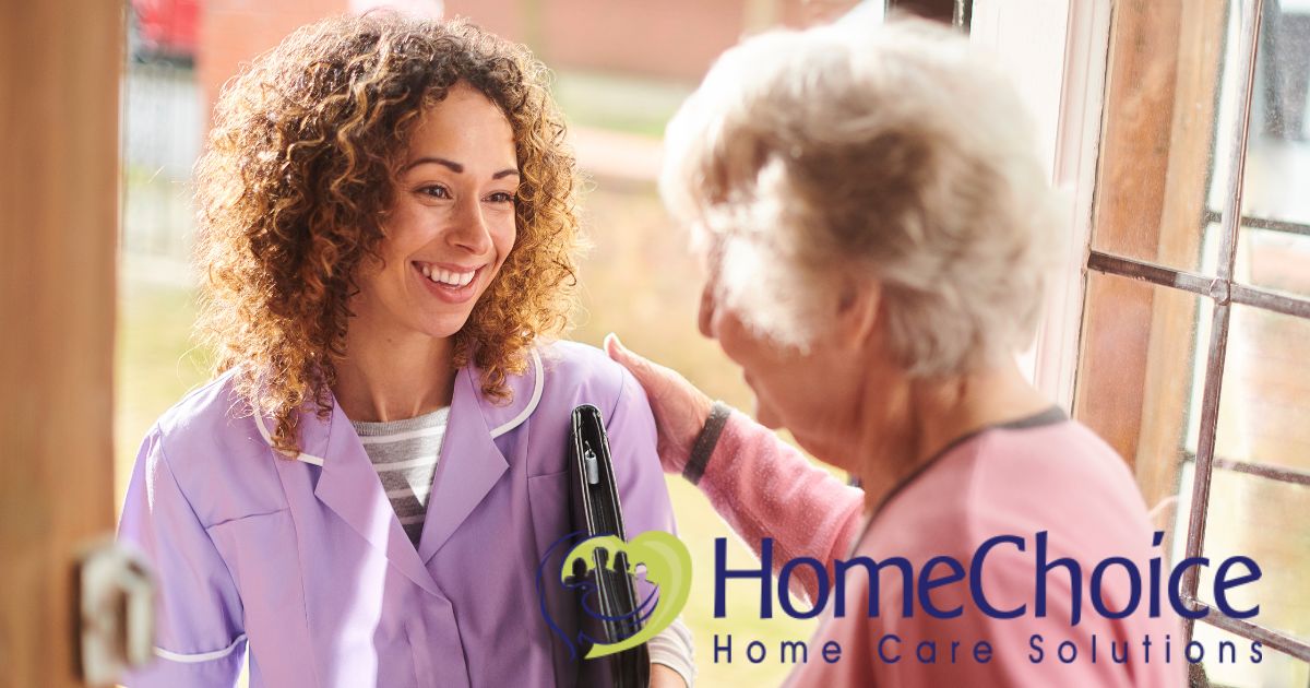 A caregiver enters a senior’s home to provide respite care services.