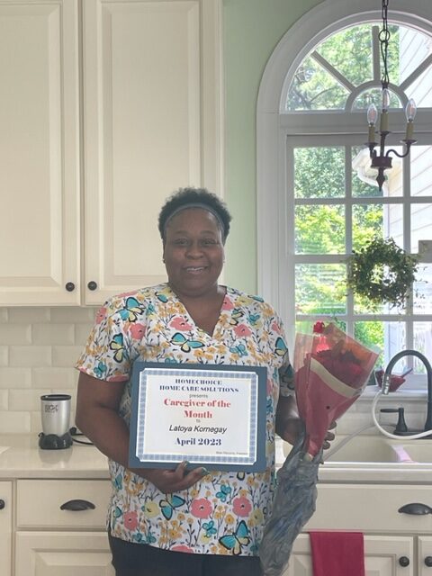 Latoya, our caregiver of the month for April 2023.