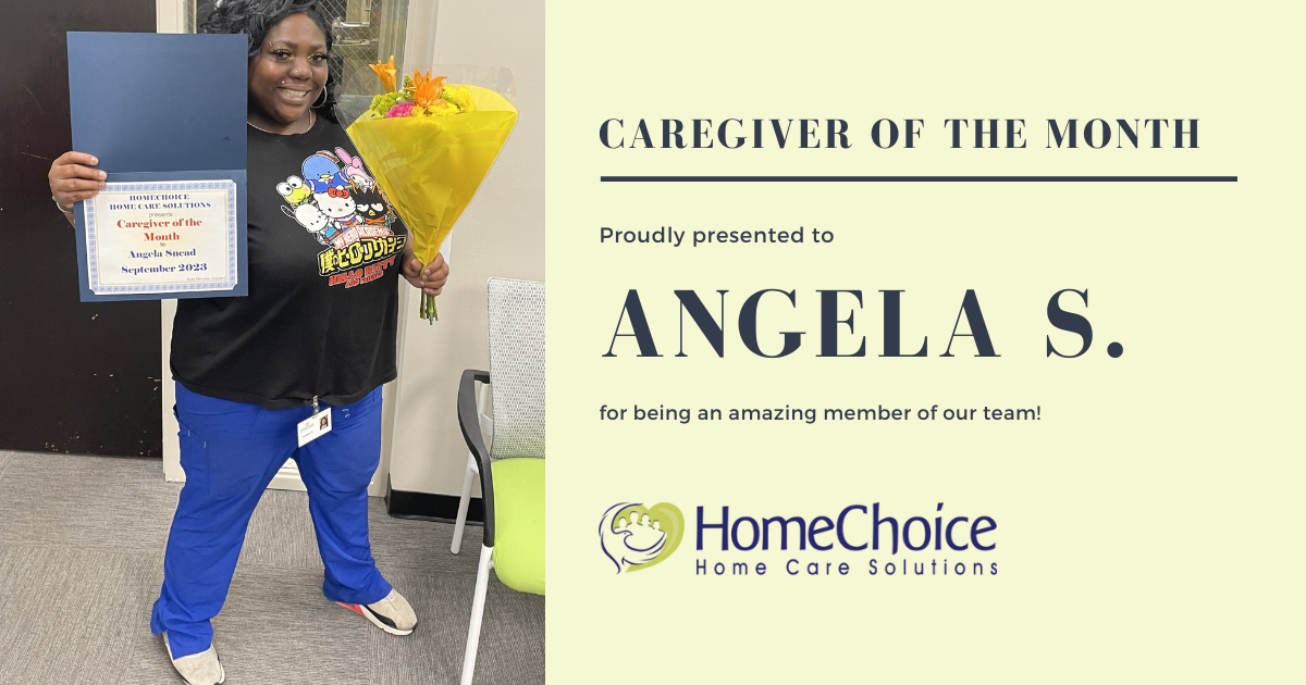 Congratulations to Angela Snead., our Caregiver of the Month for September!