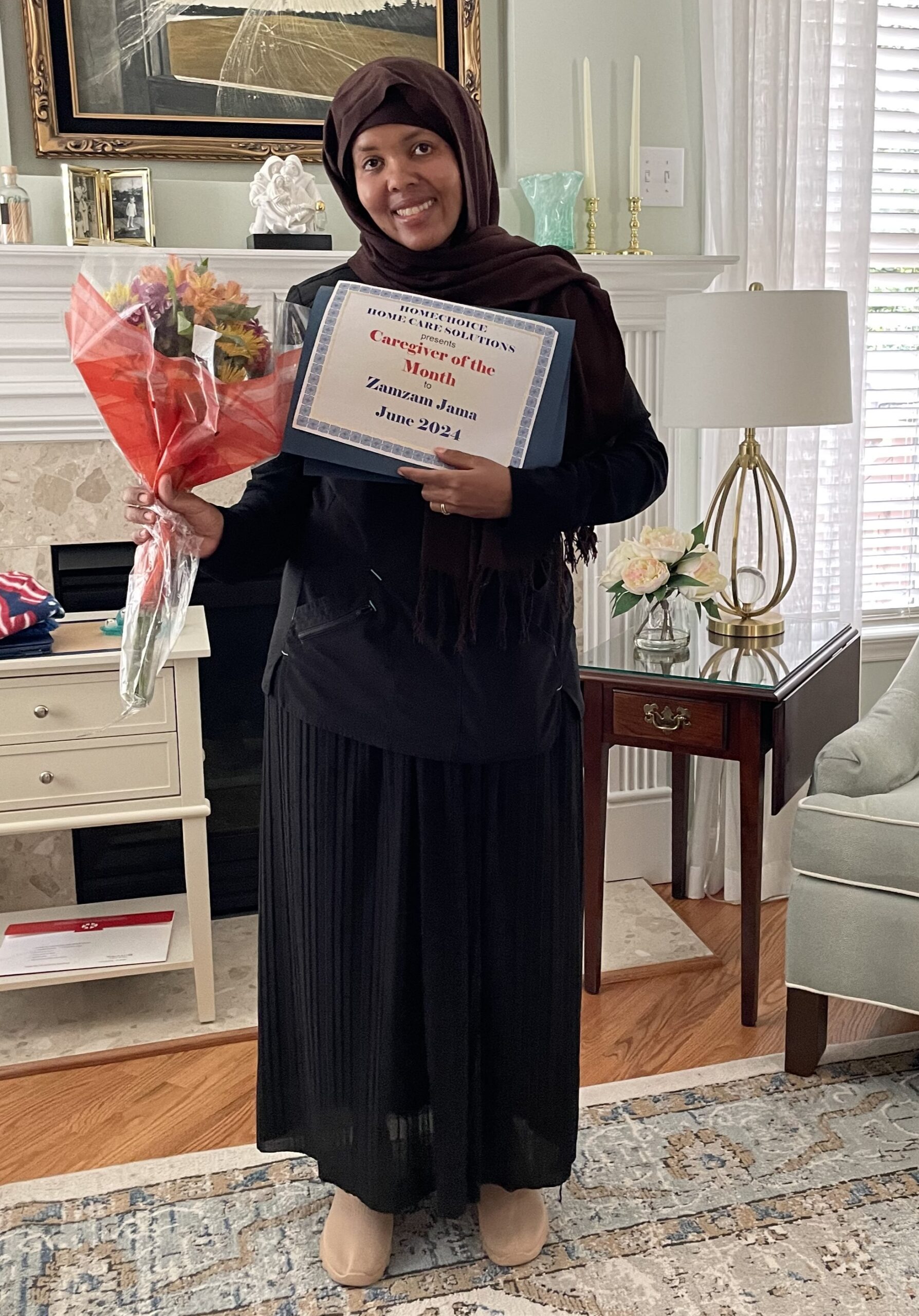 Zamzam J., our Caregiver of the Month for June 2024.