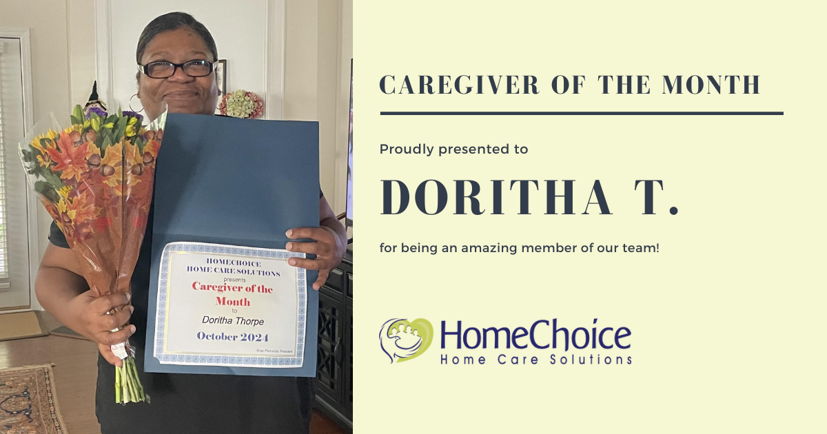 Doritha, our Caregiver of the Month for October 2024.