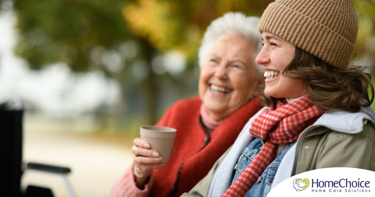 A caregiver enjoys a day of private duty care