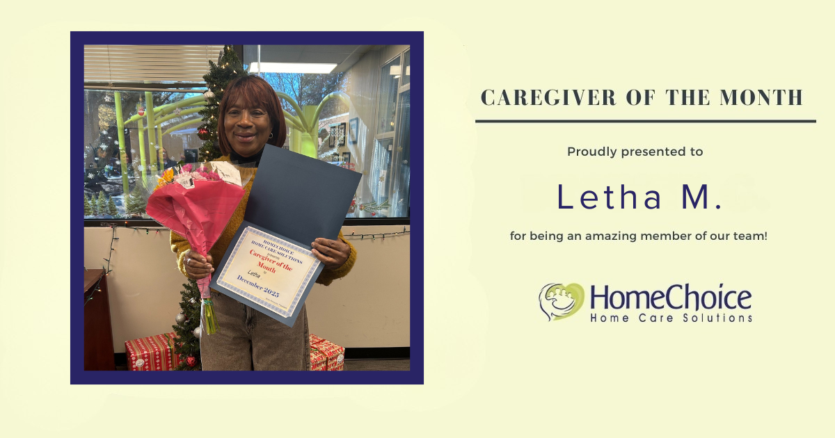 Caregiver of the Month December home care agency Raleigh