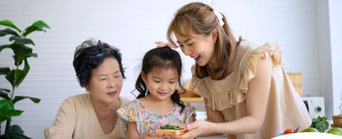 A sandwich generation caregiver in action.