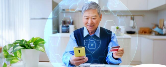 A senior stays safe from scammers