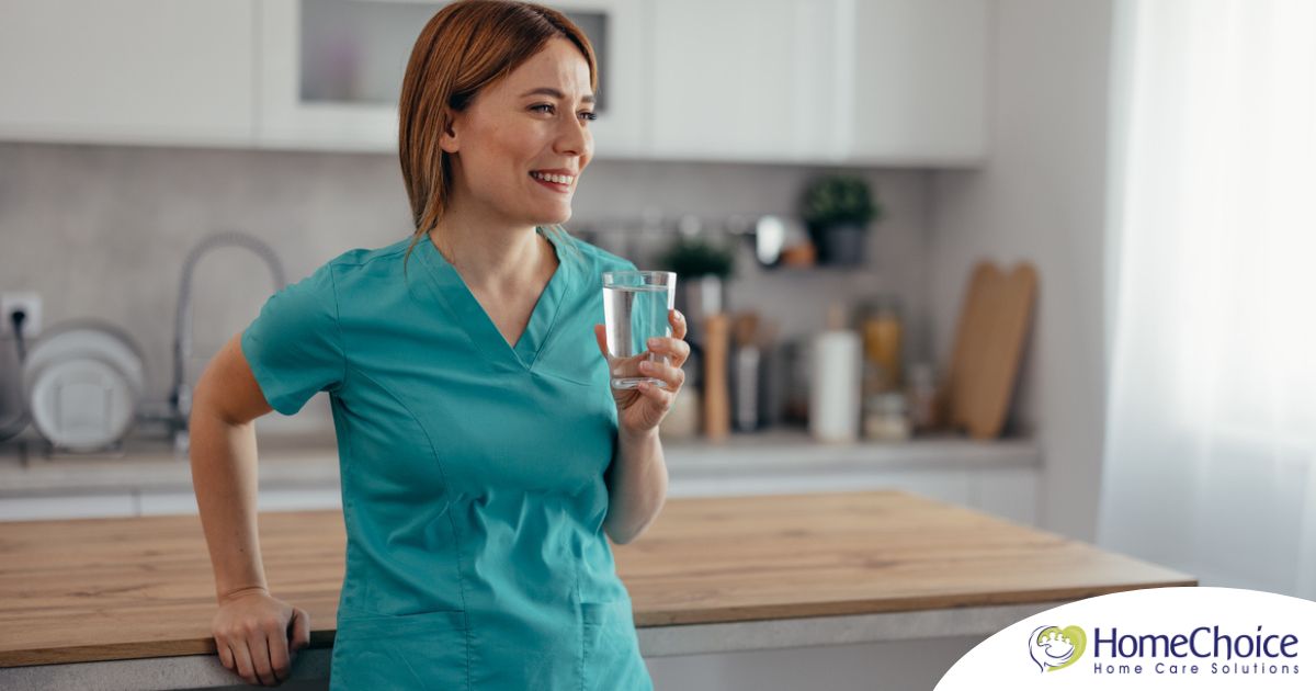 A home care aide in her daily routine.