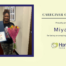 HomeChoice Home Care Solutions recognizes Miyah B. as the August 2026 Caregiver of the Month. Miyah smiles while holding a bouquet of flowers and her Caregiver of the Month certificate.